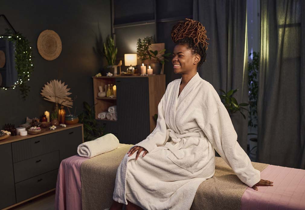 Spa African Woman in Beauty Salon