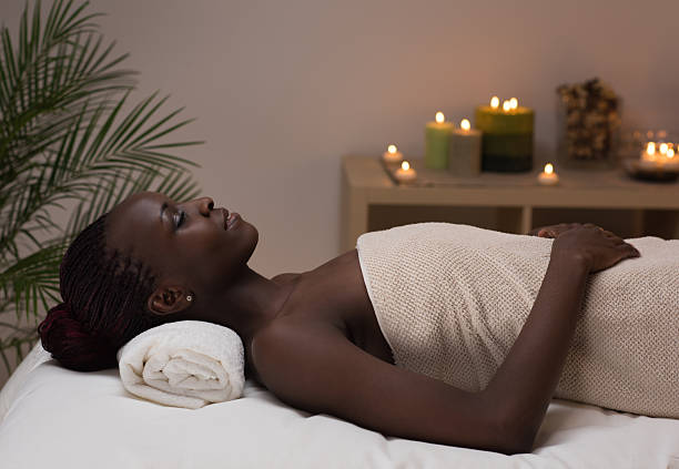 Spa African Woman in Beauty Salon